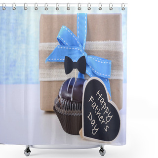 Personality  Fathers Day Cupcake Gift.  Shower Curtains