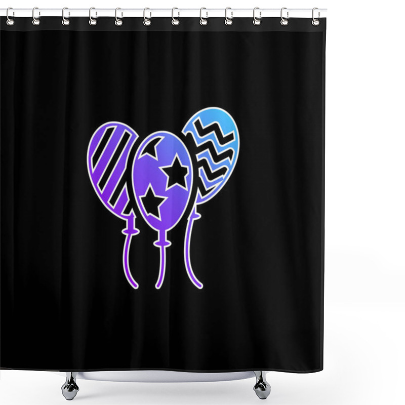 Personality  Balloon Blue Gradient Vector Icon Shower Curtains