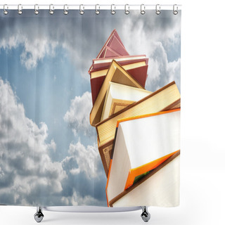 Personality  Stack Of Books Shower Curtains