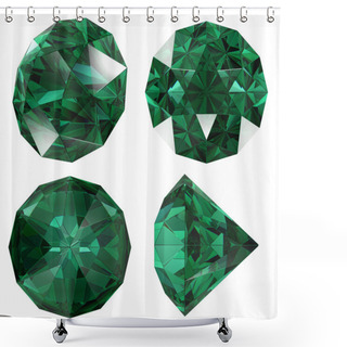 Personality  Emerald Color Jewel Gem Isolated Shower Curtains