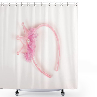 Personality  Pink Princess Headband On The White Background For Girls Whose Like Role Playing Games Shower Curtains