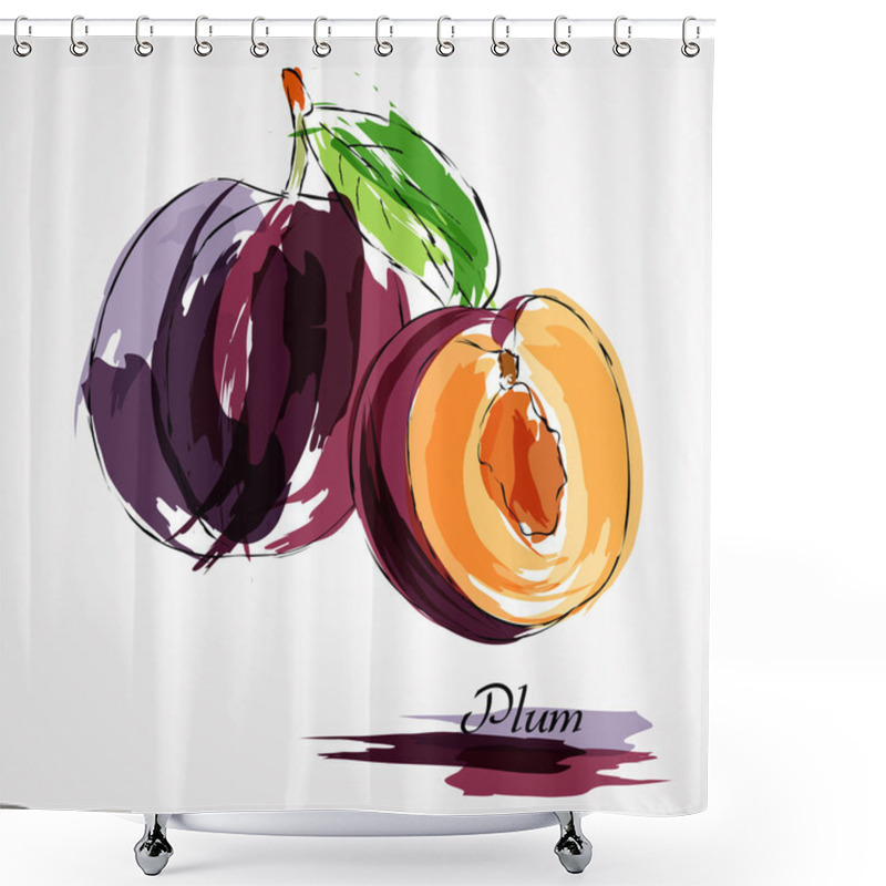 Personality  Plum fruits shower curtains