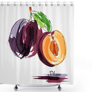 Personality  Plum Fruits Shower Curtains
