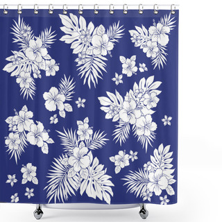Personality  Hibiscus Flower Illustration Shower Curtains