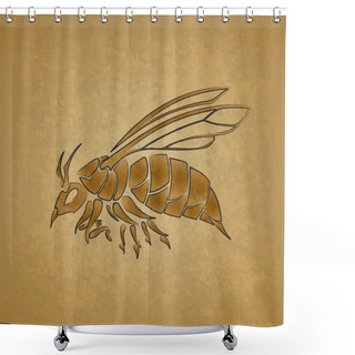 Personality  Wasp Vector, Vector  Illustration  Shower Curtains