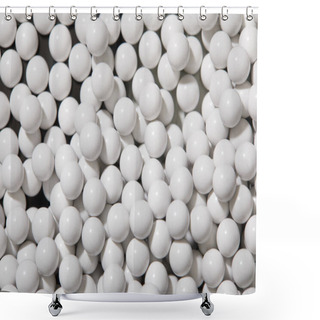 Personality  Top View Of Pattern With White Decorative Round Beads  Shower Curtains