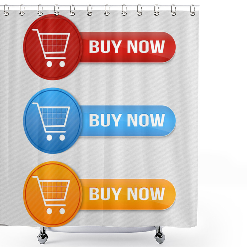 Personality  Vector Shopping Cart Item - Buy Buttons Shower Curtains