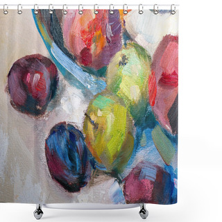 Personality  Texture Painting Oil Painting On Canvas, Abstract Oil Still Life Shower Curtains