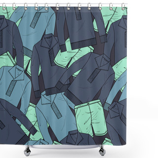 Personality  Vector Background With Men's Sweater. Shower Curtains