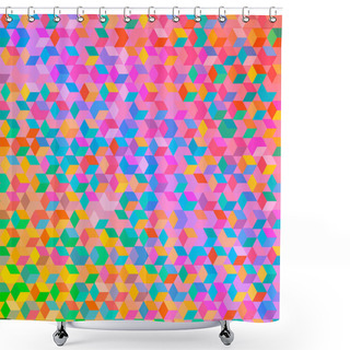 Personality  Multicolored Square Bacground  Shower Curtains