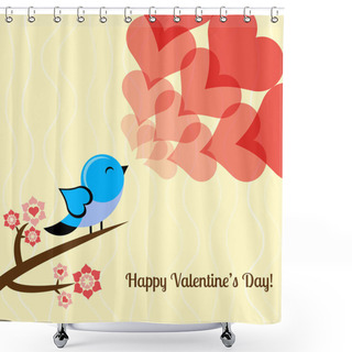 Personality  Vector Card For Valentine's Day. Shower Curtains