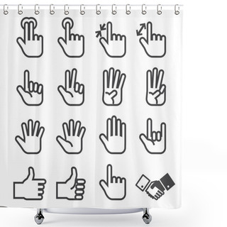 Personality  Hand Icon Set Shower Curtains