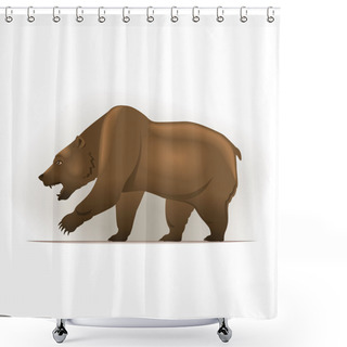 Personality  Bear Vector Illustration, Financial Theme Shower Curtains