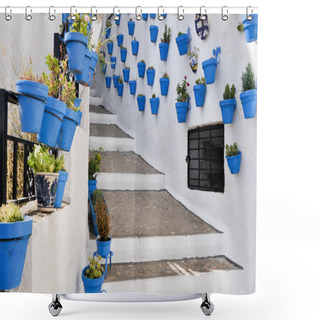 Personality  Flowerpots In An Andalusian Town Shower Curtains