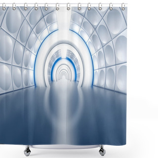 Personality  Futuristic Tunnel Like Spaceship Corridor Shower Curtains