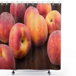 Personality  Group Of Peaches On A Dark Background Shower Curtains
