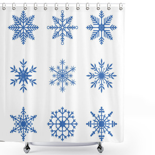 Personality  Snowflakes Collection. Set Of Snow Icons. Shower Curtains