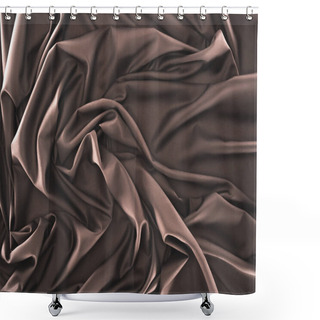 Personality  Full Frame Of Folded Dark Silk Cloth As Background Shower Curtains