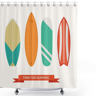 Personality  Vector Surfboard Collection Shower Curtains