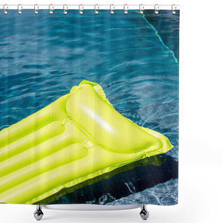 Personality  Close-up Shot Of Green Inflatable Mattress Floating In Swimming Pool Shower Curtains