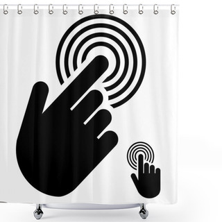 Personality  Touch Or Touchscreen Symbol Shower Curtains