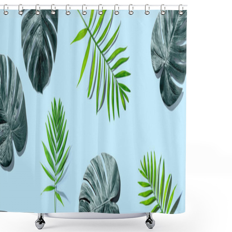 Personality  Tropical Palm Leaves From Above Shower Curtains