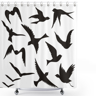 Personality  Flying Bird Silhouettes Shower Curtains