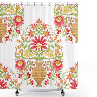 Personality  Tradition Mughal Motif, Fantasy Flowers Shower Curtains