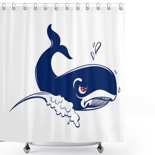 Personality  Cartoon Whale Shower Curtains