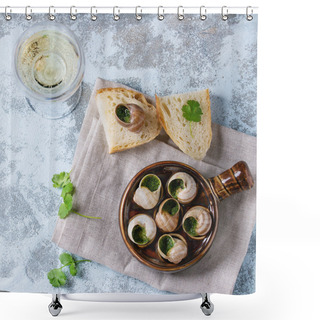 Personality  Ready To Eat Escargots De Bourgogne Snails Shower Curtains