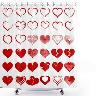 Personality  Set Of Symbol Heart, Vector Shower Curtains