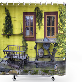 Personality  Wooden, Rustic Window In Old Cottage, Vlkolinec, Slovakia Shower Curtains