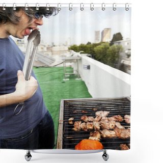 Personality  Munching Off The Grill Shower Curtains