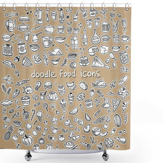 Personality  Food Icons, Drawn By Hand Shower Curtains