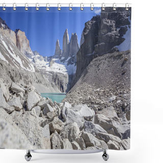 Personality  Torres Del Paine Mountains And Lake. Shower Curtains