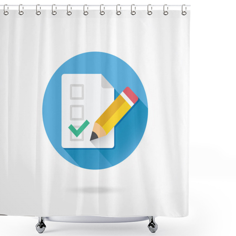 Personality  Form Pencil And Tick Shower Curtains