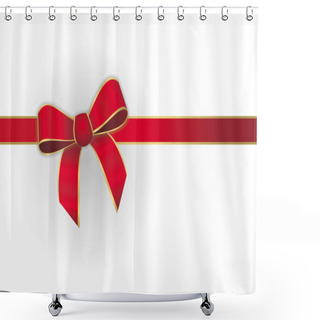 Personality  Red Ribbon Shower Curtains