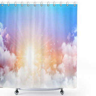 Personality  Panoramic Sunrise Shower Curtains