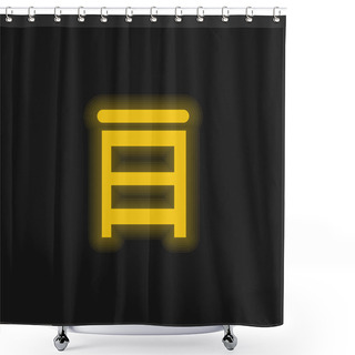 Personality  Bedroom Stairs Tool Yellow Glowing Neon Icon Shower Curtains