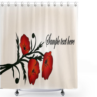 Personality  Poppy Flowers Card Shower Curtains
