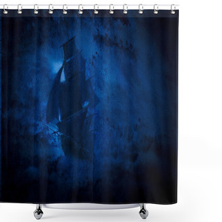 Personality  Pirate Ship And Storm Shower Curtains