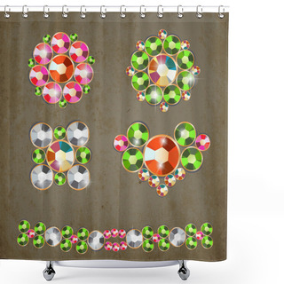 Personality  Diamond Objects. Vector Illustration Shower Curtains