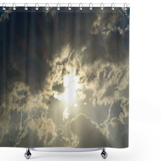 Personality  Dark  Clouds Sky With Sun Shower Curtains