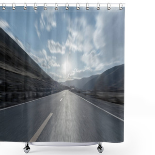 Personality  Modern Countryside  Road. Travel Shower Curtains