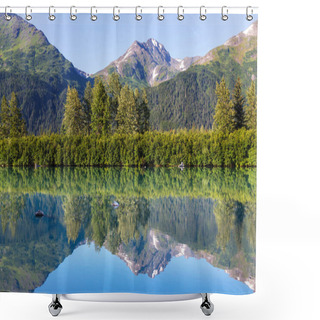Personality  Serenity Lake In Alaskan Tundra Shower Curtains