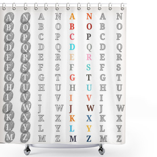 Personality  Vector Alphabet, Vector Illustration Shower Curtains