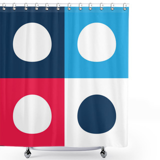 Personality  Black Oval Blue And Red Four Color Minimal Icon Set Shower Curtains