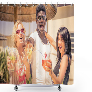 Personality  Friends Drinking Cocktails Shower Curtains