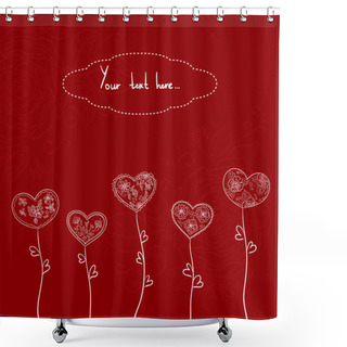 Personality  Greeting Card With Hearts Shower Curtains