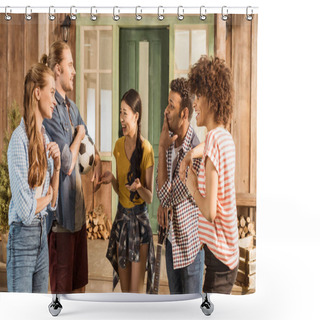 Personality  Multiethnic Friends Having Fun Shower Curtains